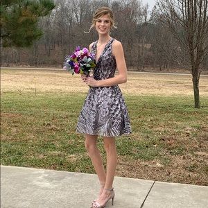 Gunmetal Jovani. Worn once.